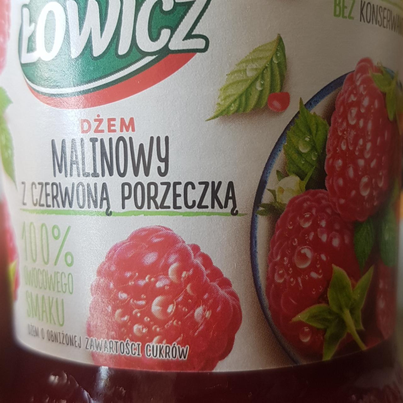 Zdjęcia - Łowicz Dżem malinowy z czerwoną porzeczką o obniżonej zawartości cukrów 280 g