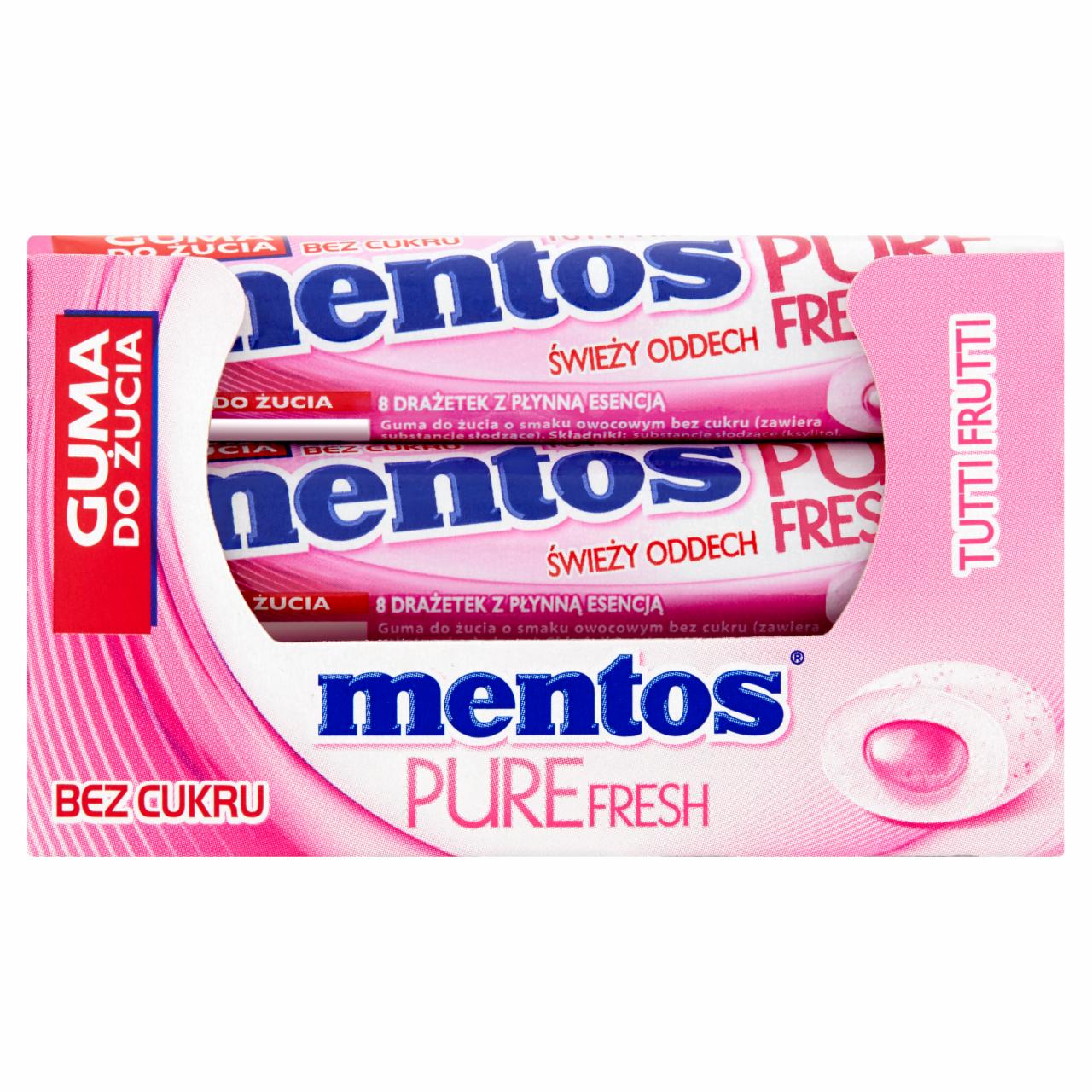 Zdjęcia - Mentos Pure Fresh Tutti Frutti Guma do żucia bez cukru 24 x 15,5 g