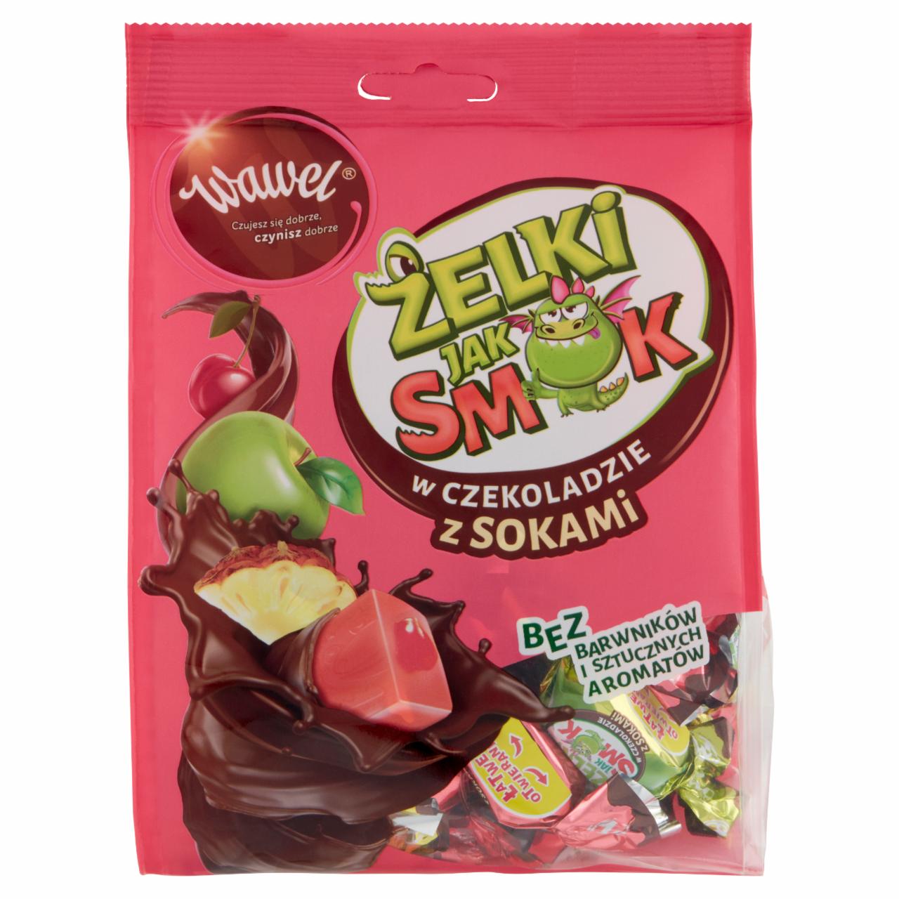 Zdjęcia - Wawel Żelki jak smok w czekoladzie z sokami 280 g