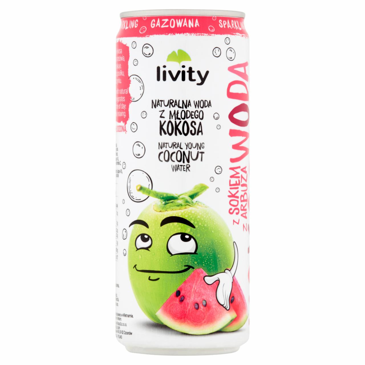 Zdjęcia - Livity Woda kokosowa z sokiem z arbuza gazowana 320 ml