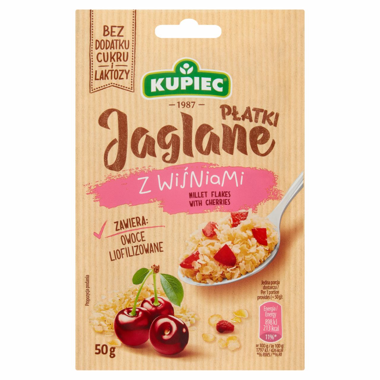 Zdjęcia - Kupiec Płatki jaglane z wiśniami 50 g