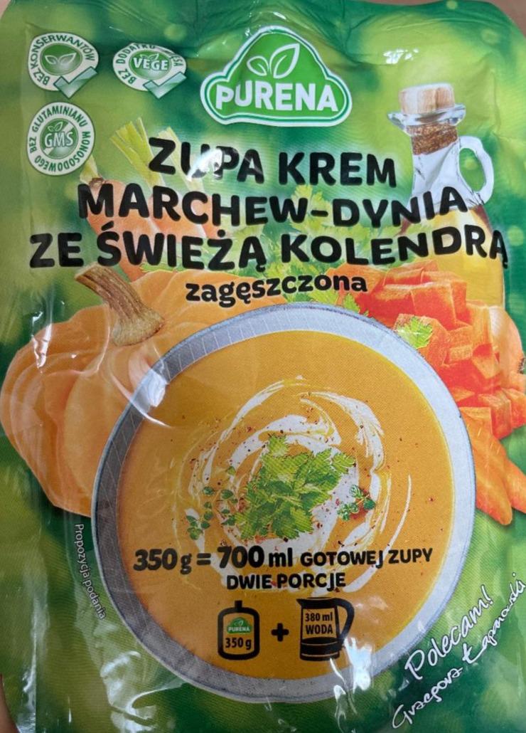 Zdjęcia - Purena Zupa krem Marchew-dynia ze świeżą kolendrą zagęszczona XXL