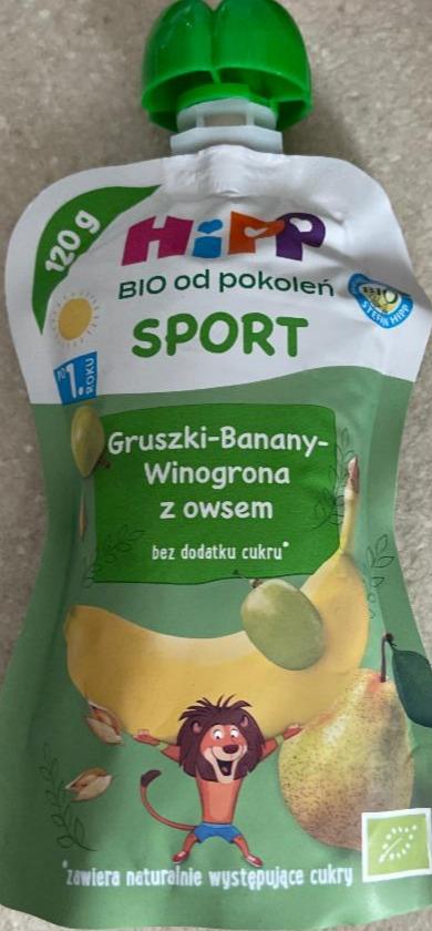 Zdjęcia - HiPP BIO Sport Mus owocowy po 1. roku gruszki-banany-winogrona z owsem 120 g