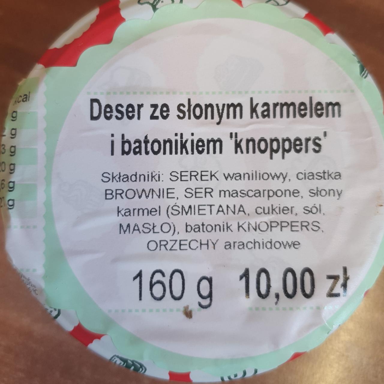 Zdjęcia - Deser ze słonym karmelem i batonikiem knoppers Ślimak