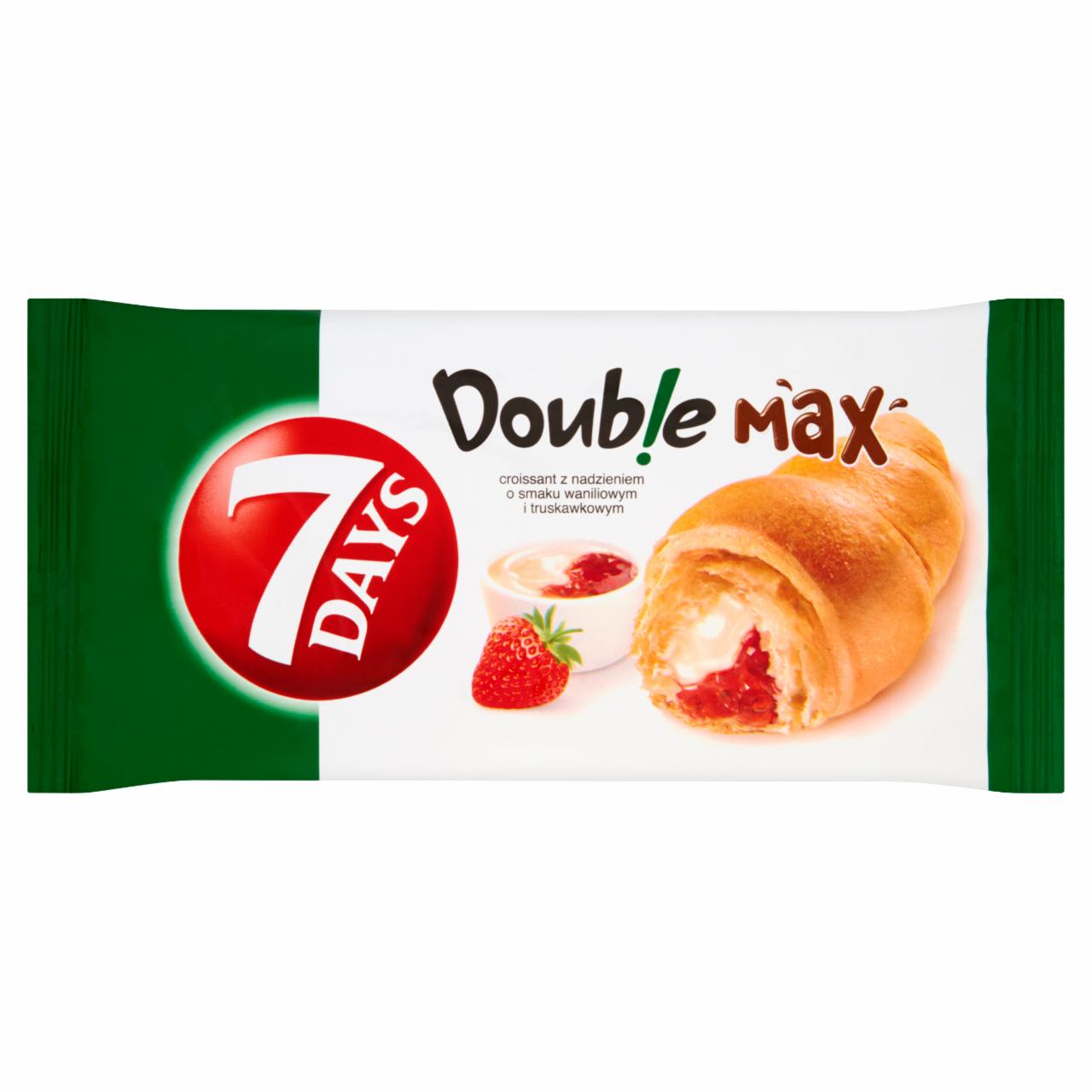 Zdjęcia - Doub!e Max Croissant z nadzieniem o smaku waniliowym i truskawkowym 80 g 7 Days