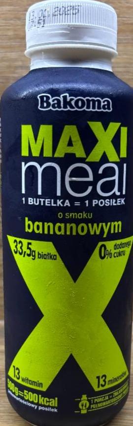 Zdjęcia - Bakoma Maxi Meal Napój mleczny o smaku bananowym 500 g