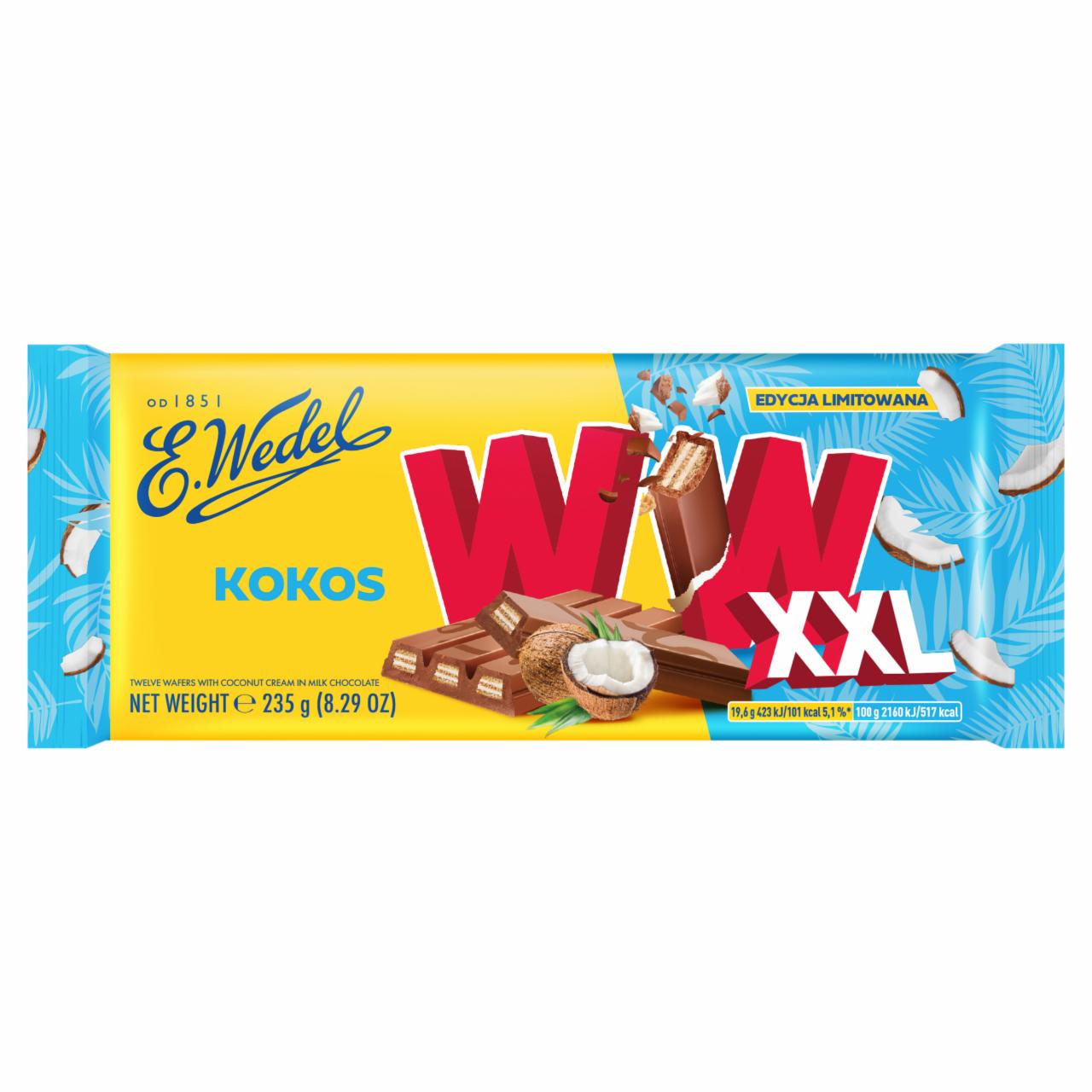 Zdjęcia - E. Wedel WW XXL Wafelki kokosowe & mleczna czekolada 235 g