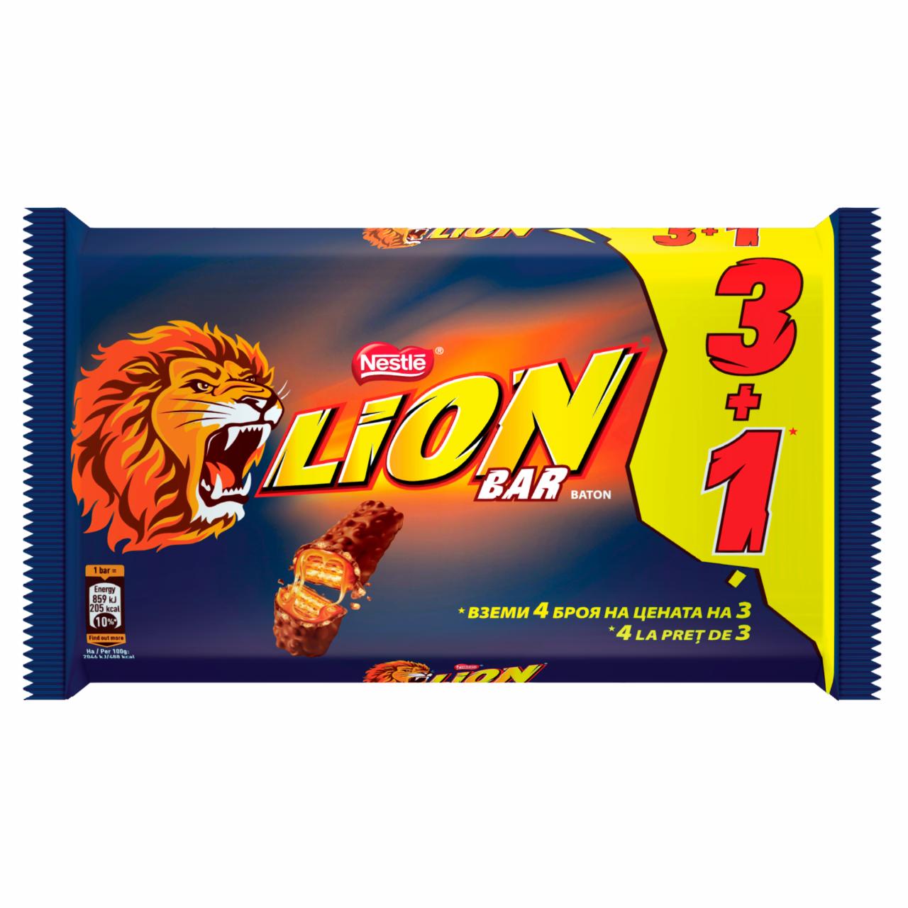 Zdjęcia - Lion Nadziewany wafel z karmelem i płatkami pszennymi w polewie kakaowej 168 g (4 x 42 g)