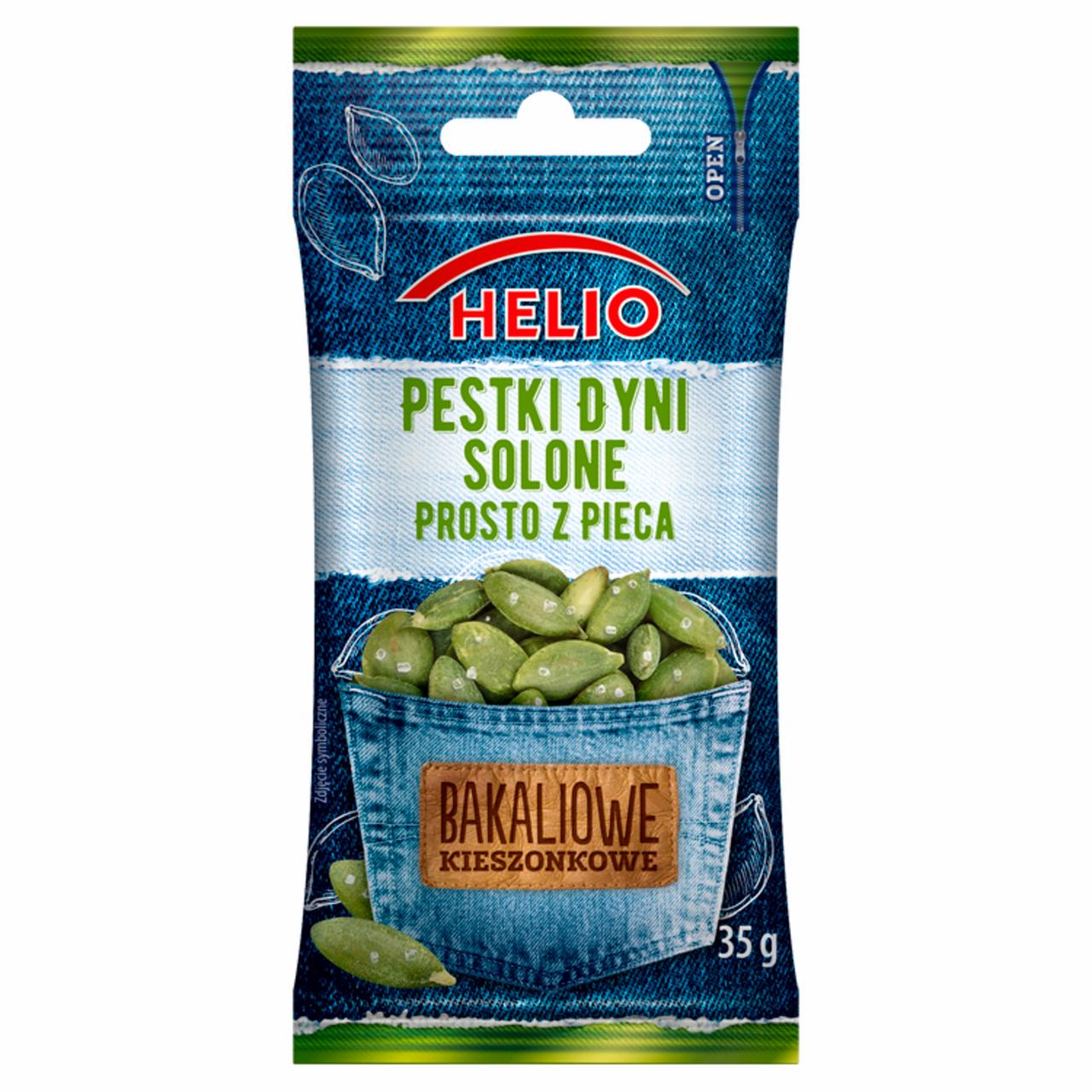 Zdjęcia - Helio Bakaliowe Kieszonkowe Pestki dyni solone prosto z pieca 35 g