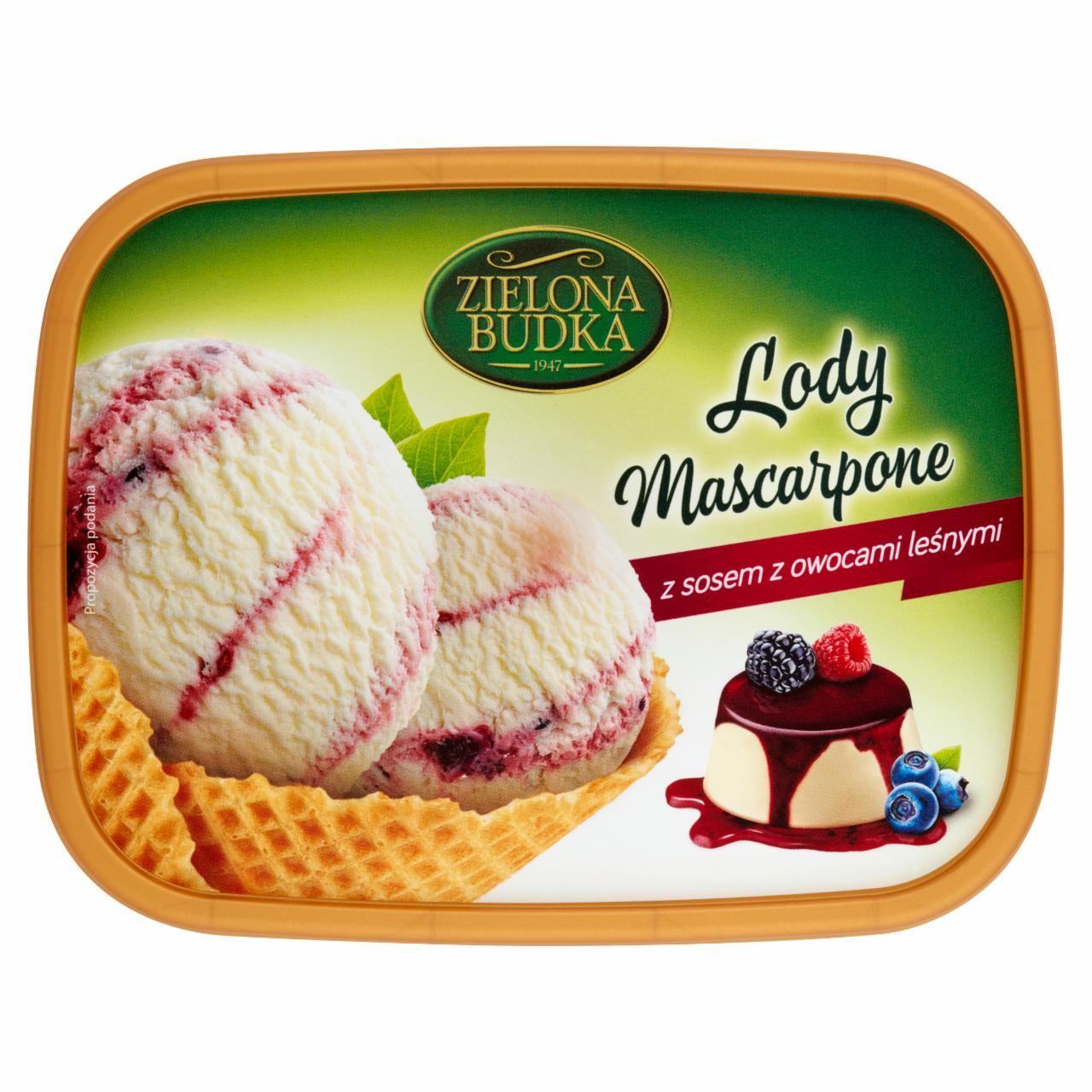 Zdjęcia - Zielona Budka Lody mascarpone z sosem z owocami leśnymi 1000 ml