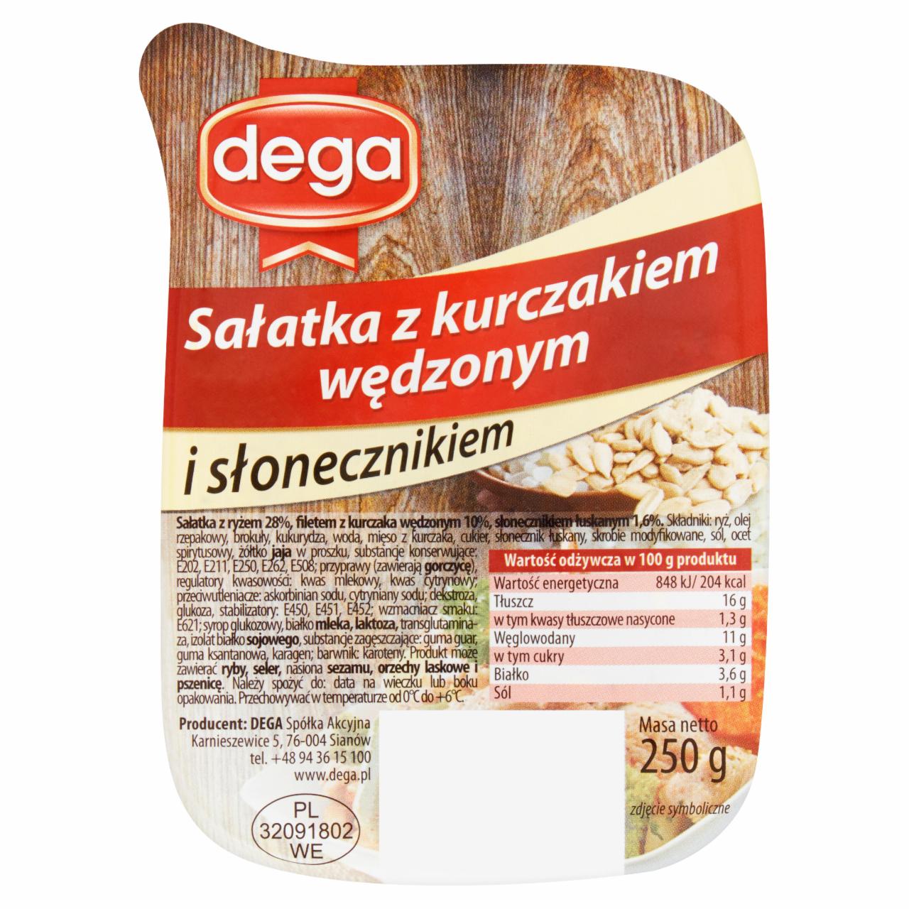 Zdjęcia - Dega Sałatka z kurczakiem wędzonym i słonecznikiem 250 g