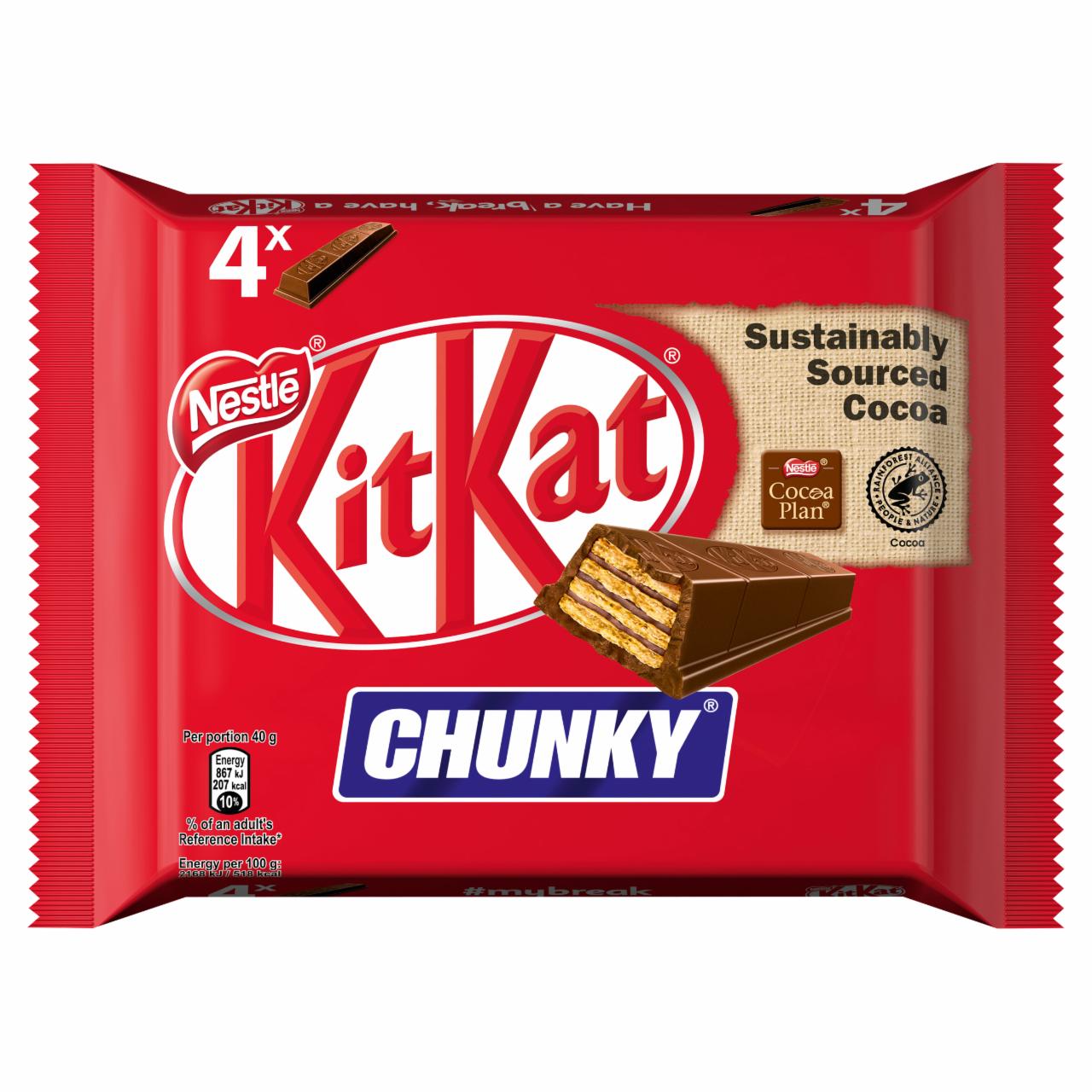 Zdjęcia - KitKat Chunky Paluszek waflowy w mlecznej czekoladzie 160 g (4 x 40 g)