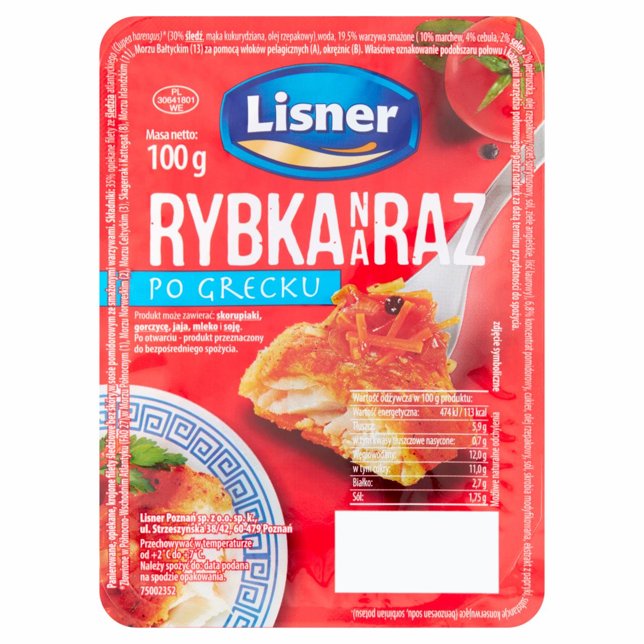 Zdjęcia - Lisner Rybka na raz po grecku 100 g