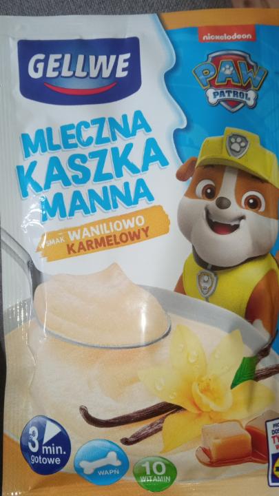 Zdjęcia - Mleczna kaszka manna smak waniliowo karmelowy Gellwe