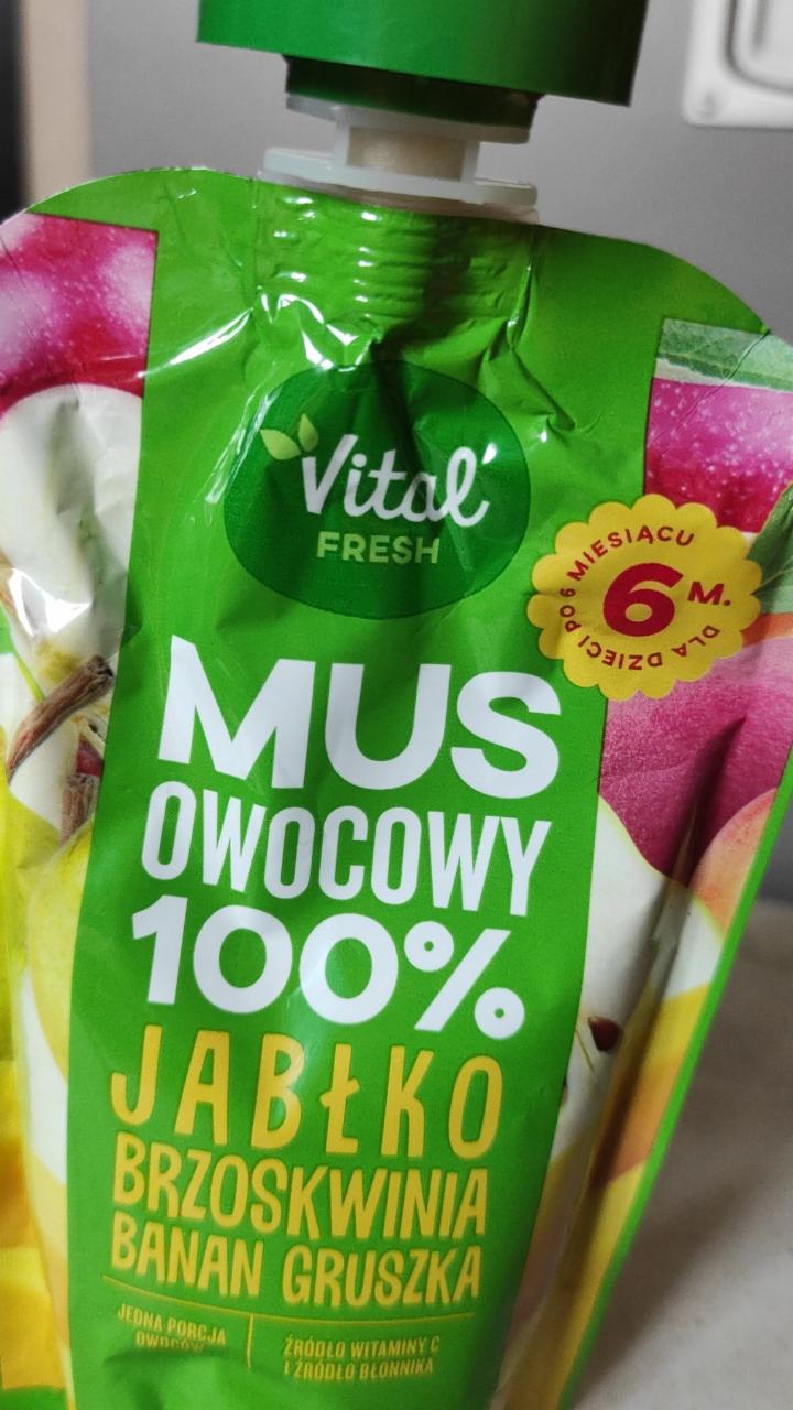 Zdjęcia - Mus owocowy 100% Jabłko Brzoskwinia Banan Gruszka Vital Fresh