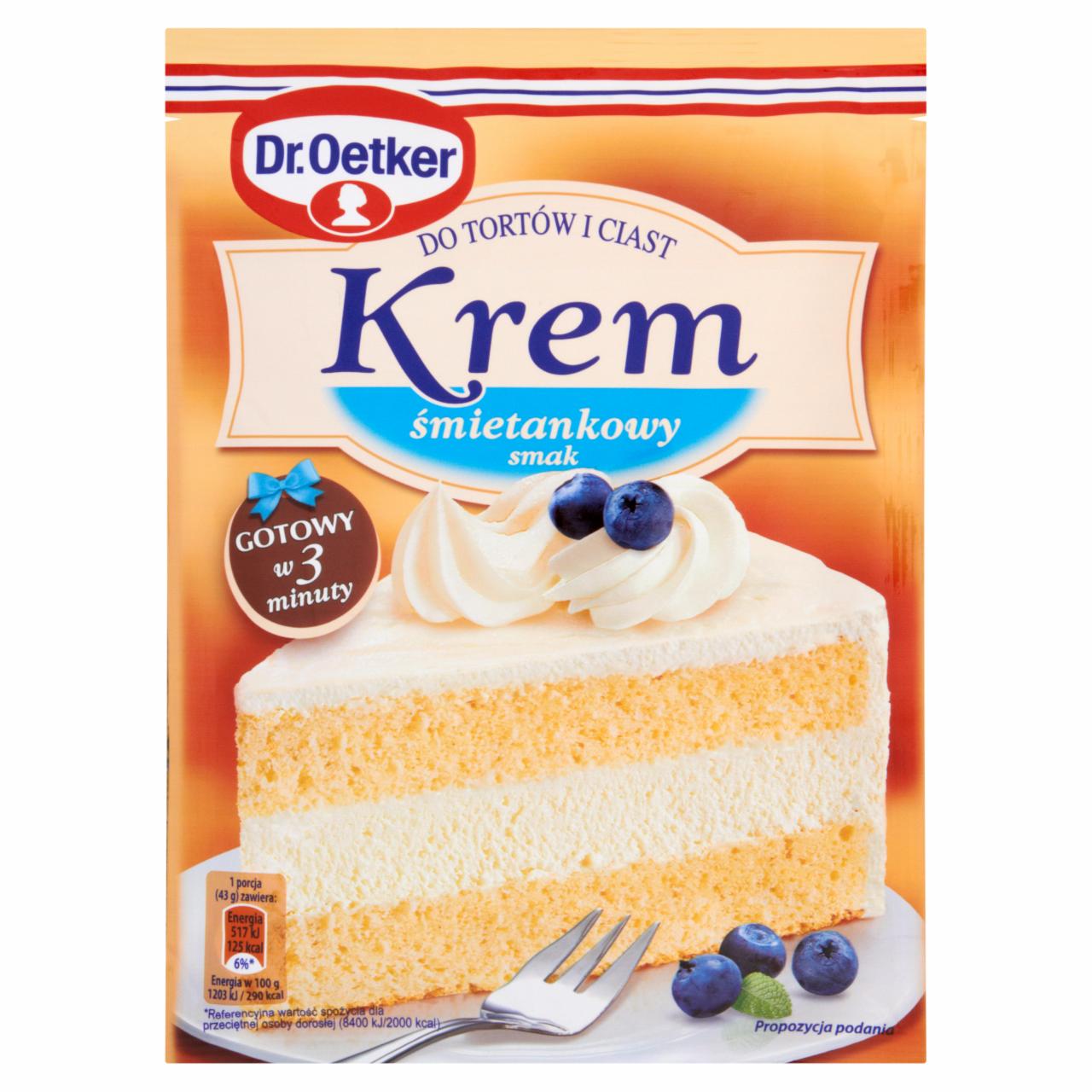 Zdjęcia - Dr. Oetker Krem do tortów i ciast smak śmietankowy 120 g