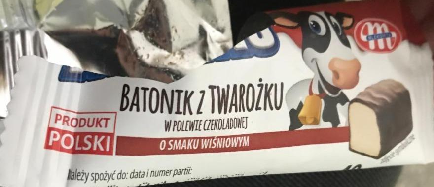 Zdjęcia - Mlekovita MiaMu Batonik z twarożku w polewie czekoladowej o smaku wiśniowym 40 g