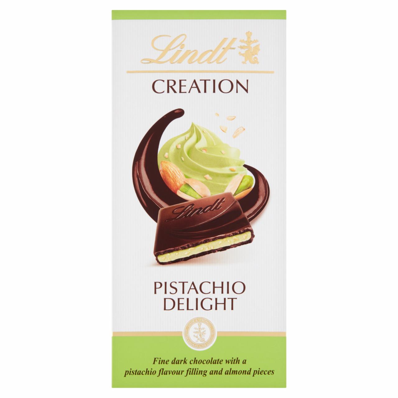 Zdjęcia - Lindt Creation Czekolada deserowa z nadzieniem o smaku pistacjowym z kawałkami migdałów 150 g