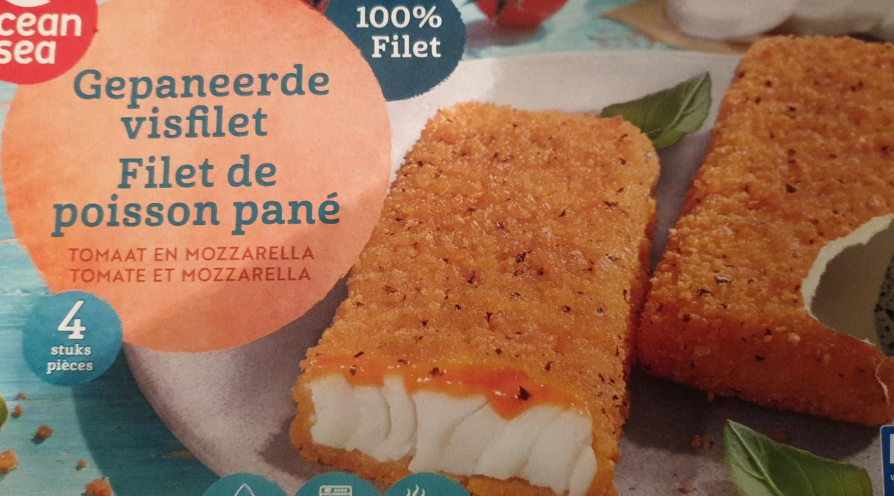 Zdjęcia - gepaneerede visfilet Filet de poisson pané tomaat en mozzarella Ocean Sea