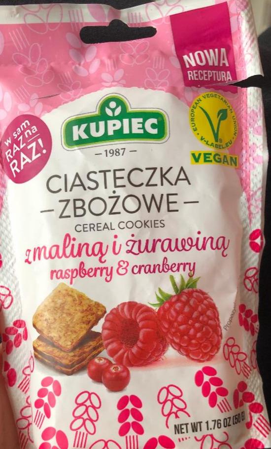 Zdjęcia - Kupiec Ciasteczka zbożowe z maliną i żurawiną 50 g