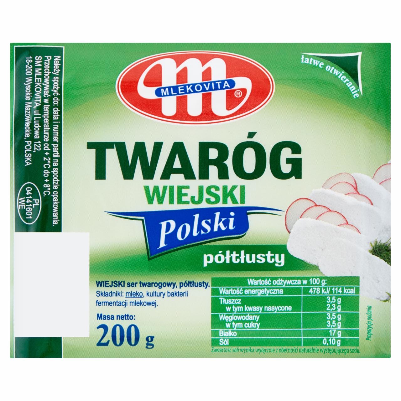 Zdjęcia - Mlekovita Twaróg wiejski Polski półtłusty 200 g