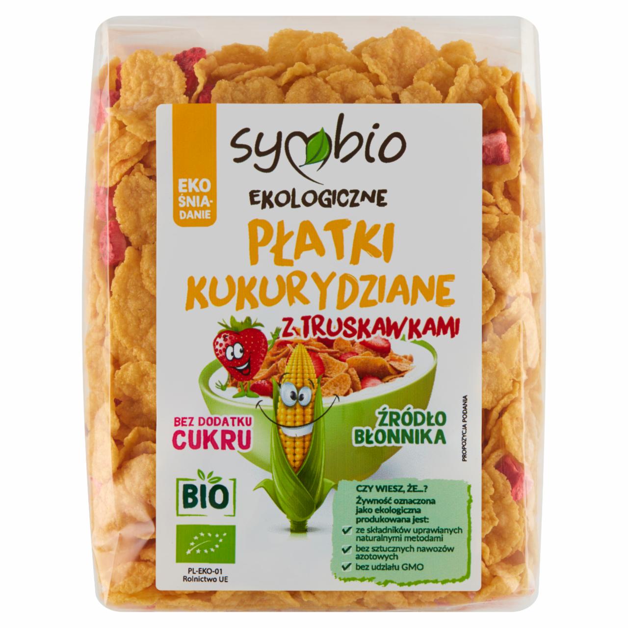 Zdjęcia - Symbio Ekologiczne płatki kukurydziane z truskawkami 170 g