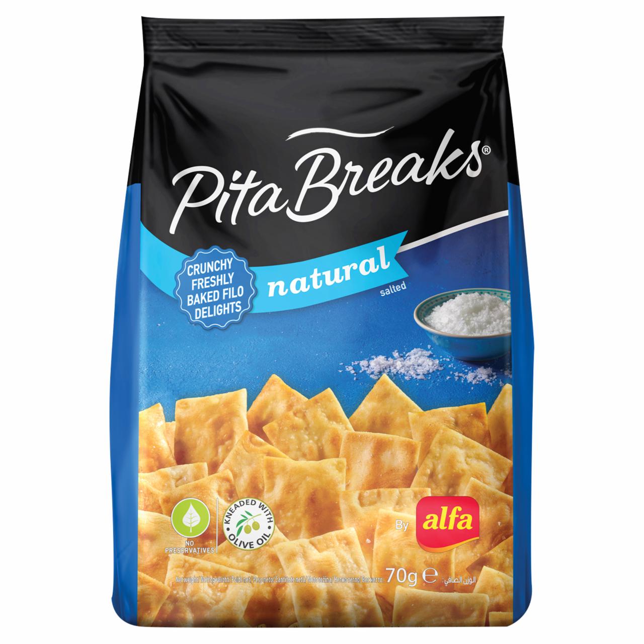 Zdjęcia - Alfa Pita Breaks Natural Chrupkie pieczywo pszenne pita 70 g