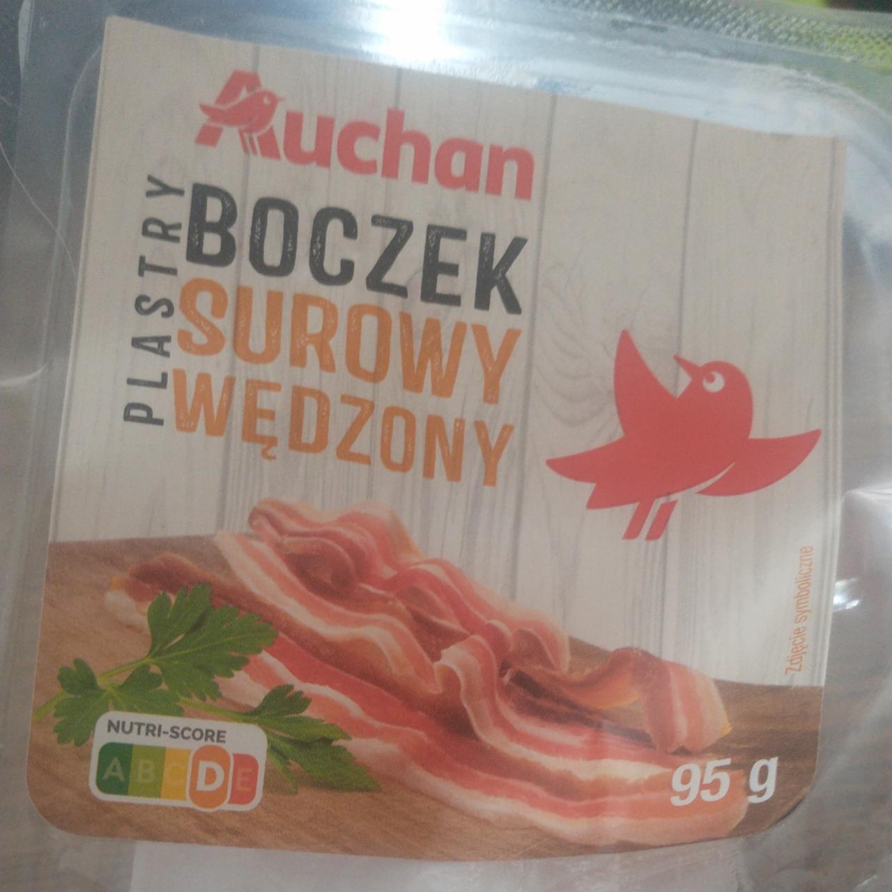 Zdjęcia - Boczek surowy wędzony plastry Auchan