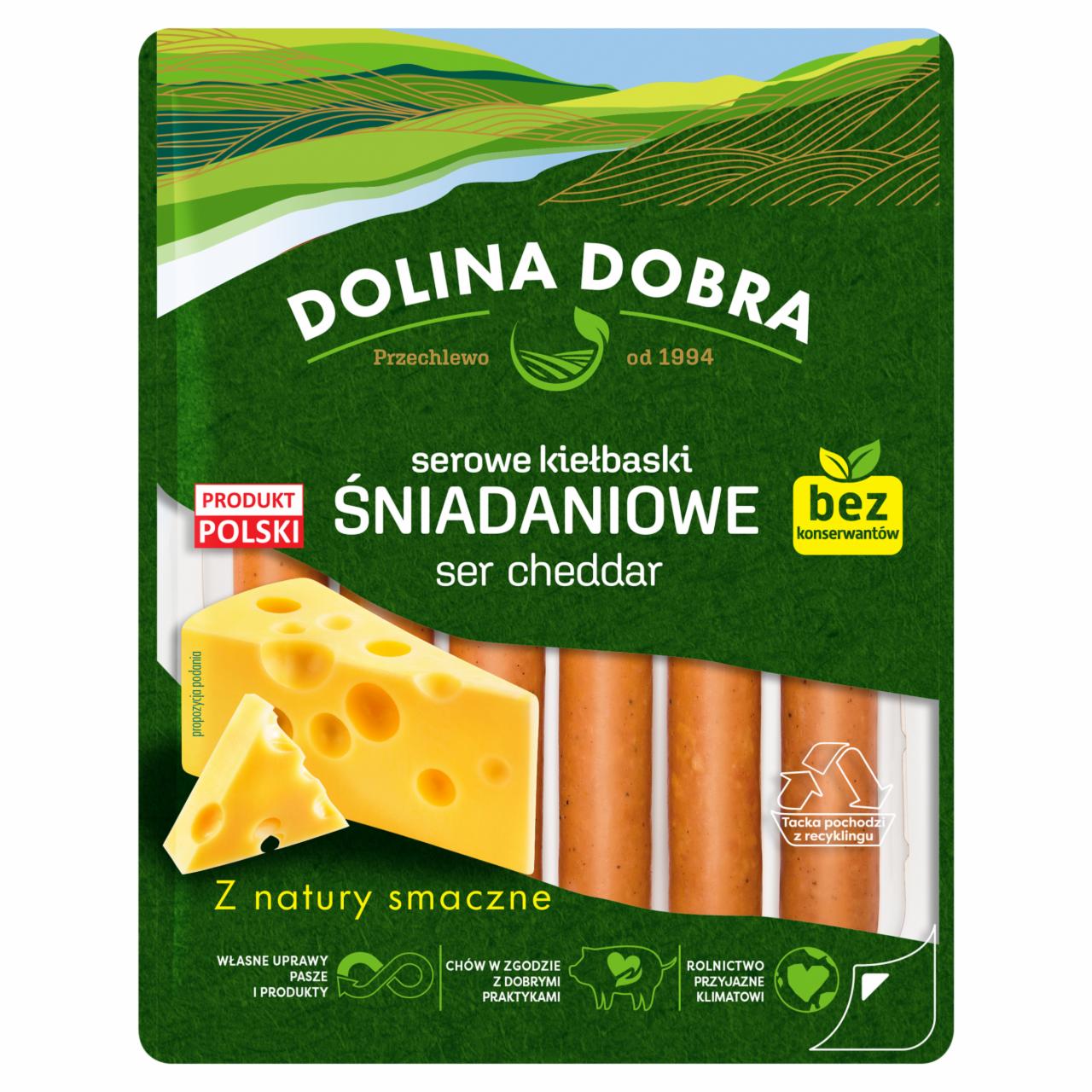 Zdjęcia - Dolina Dobra Serowe kiełbaski śniadaniowe ser cheddar 200 g