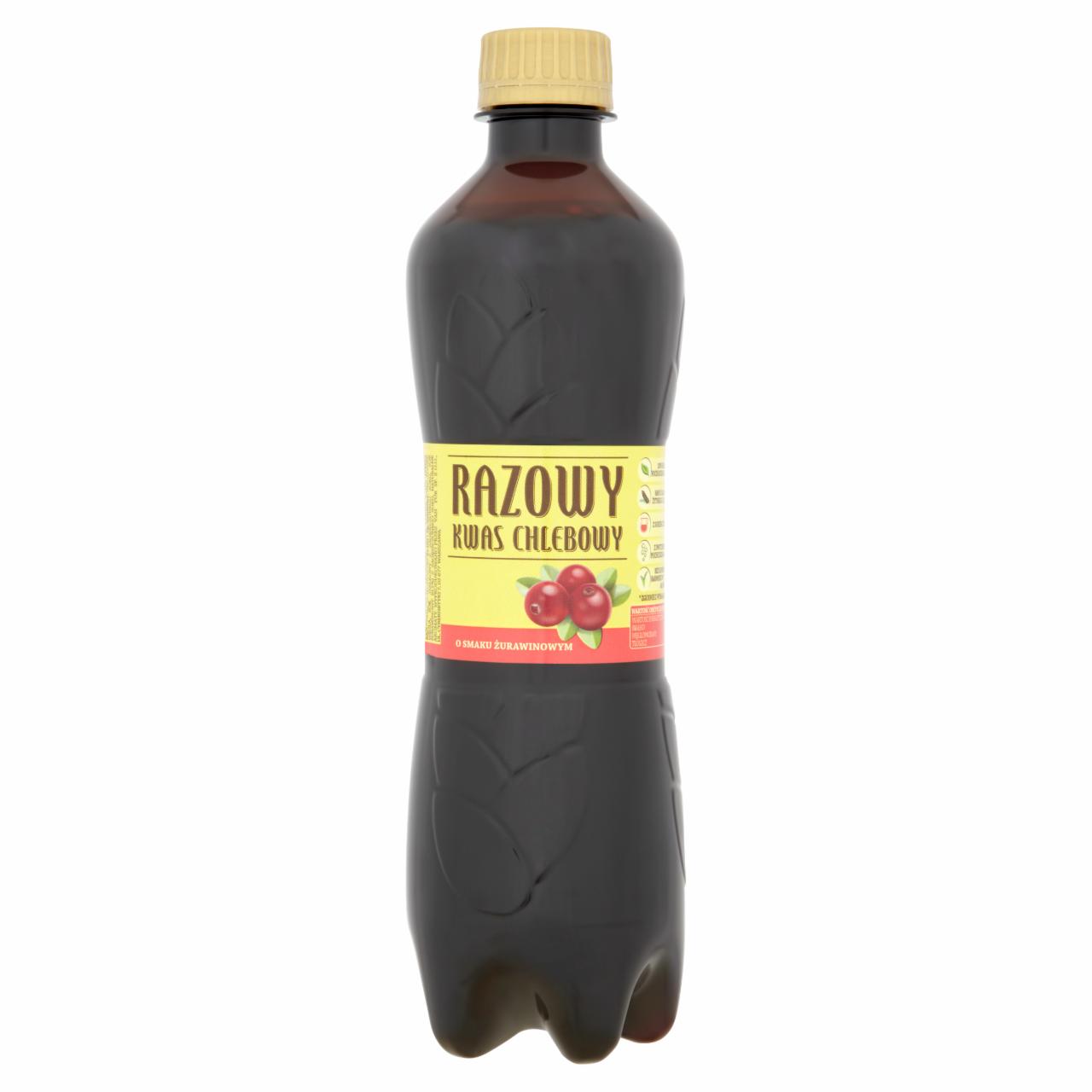 Zdjęcia - Razowy kwas chlebowy o smaku żurawinowym Napój gazowany 0,5 l