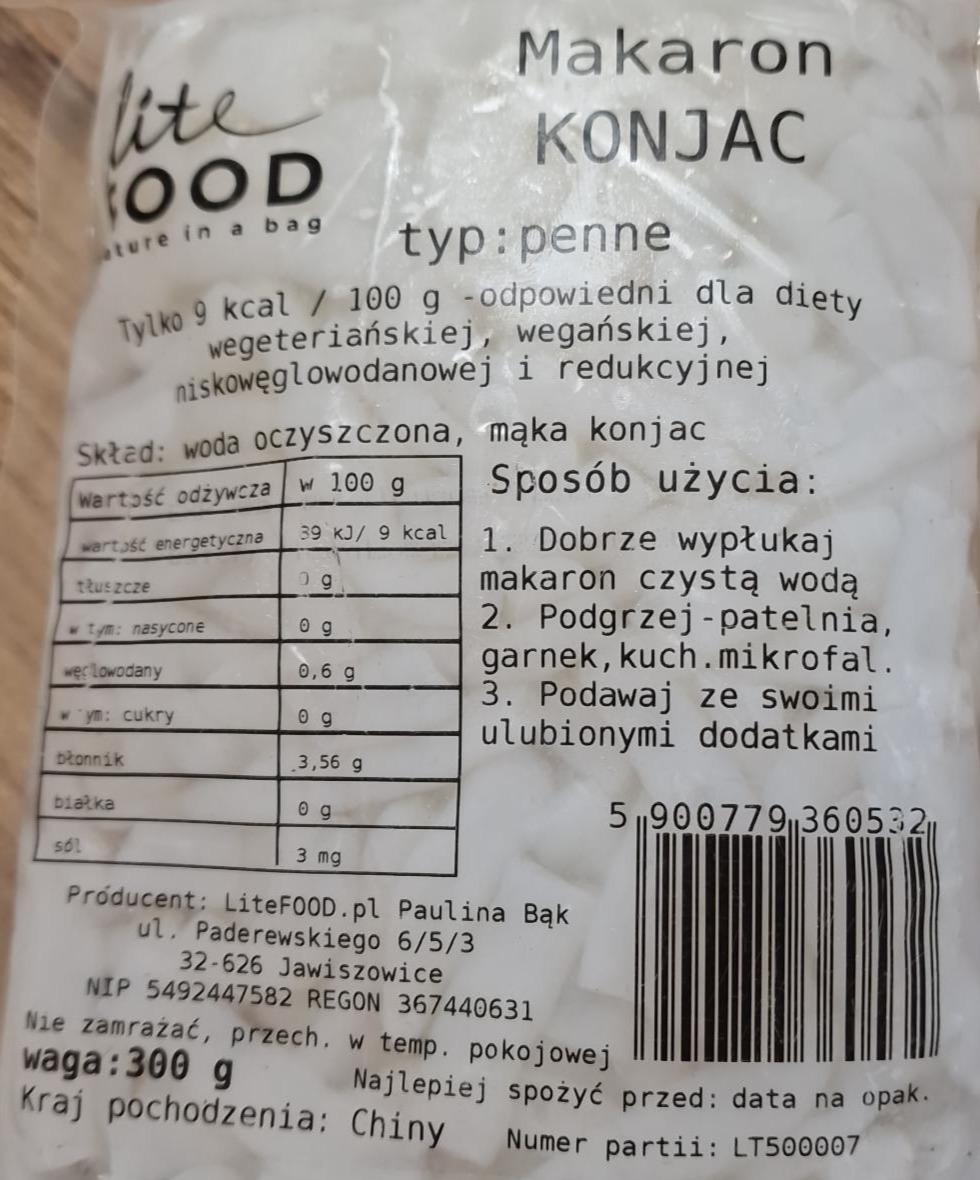 Zdjęcia - Makaron konjac typ penne Lite food