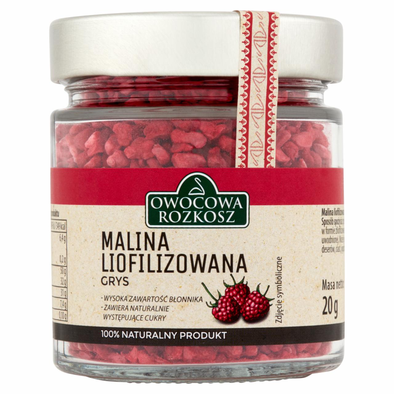 Zdjęcia - Owocowa Rozkosz Malina liofilizowana grys 20 g