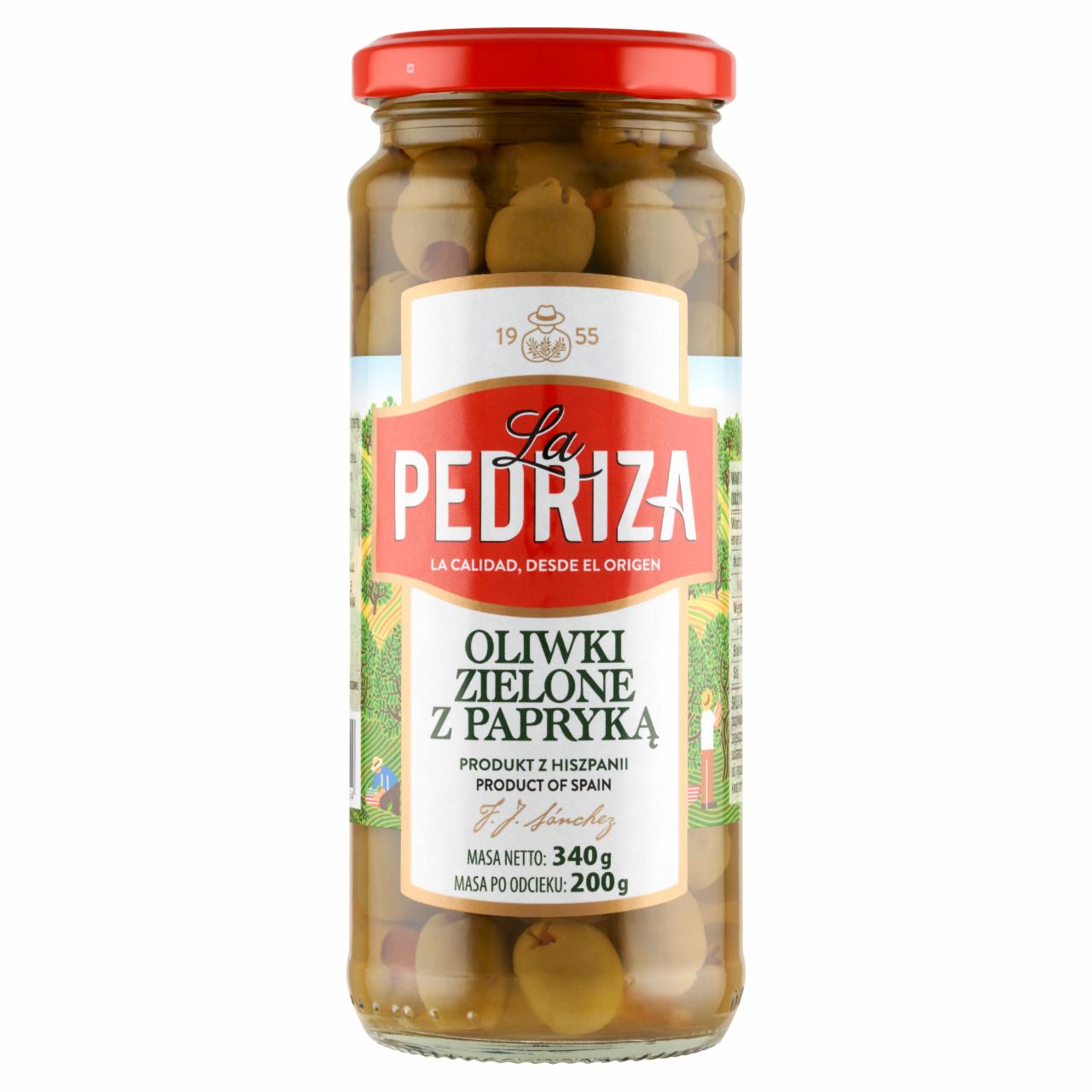 Zdjęcia - La Pedriza Oliwki zielone z papryką 340 g