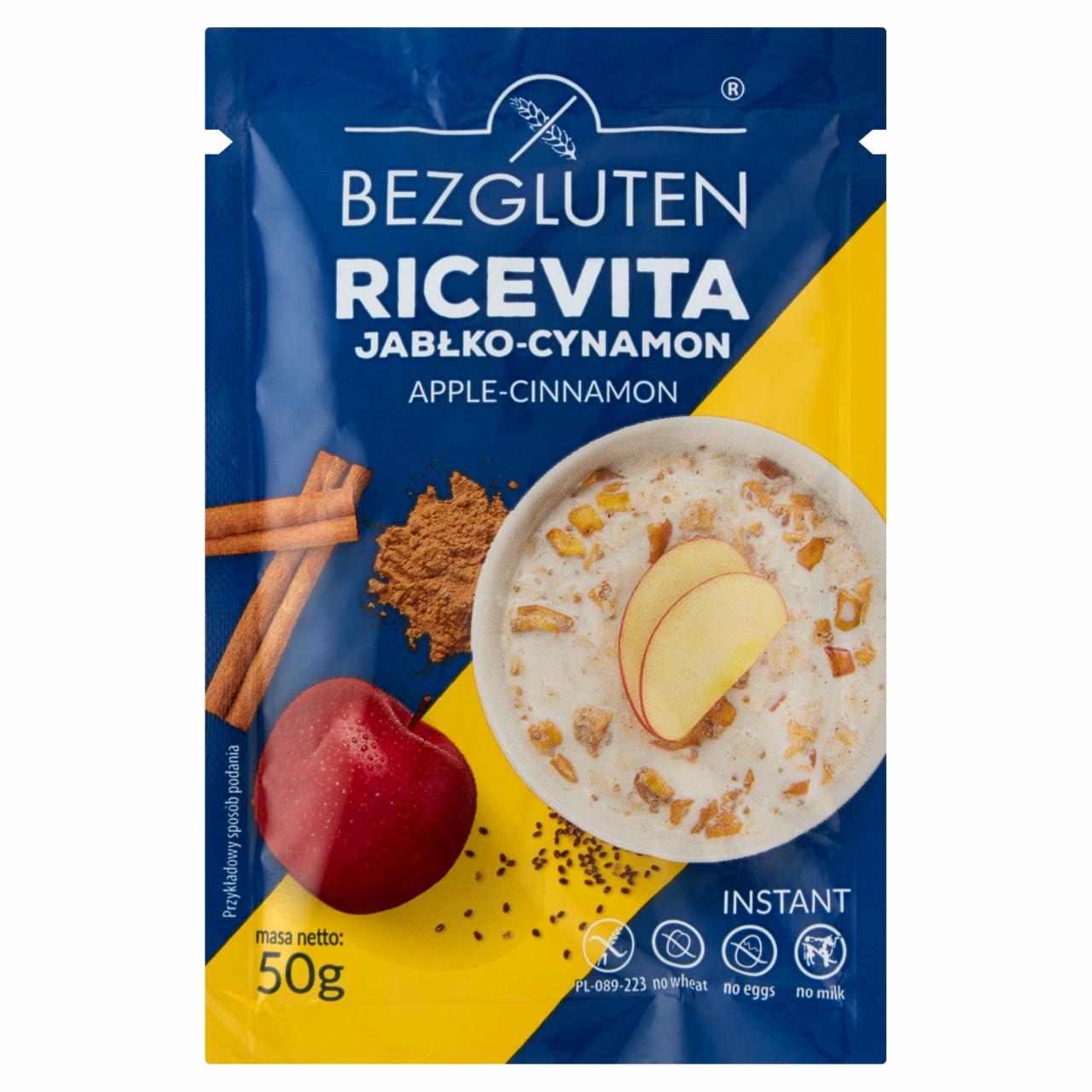 Zdjęcia - Bezgluten RiceVita Płatki ryżowe jabłko-cynamon 50 g