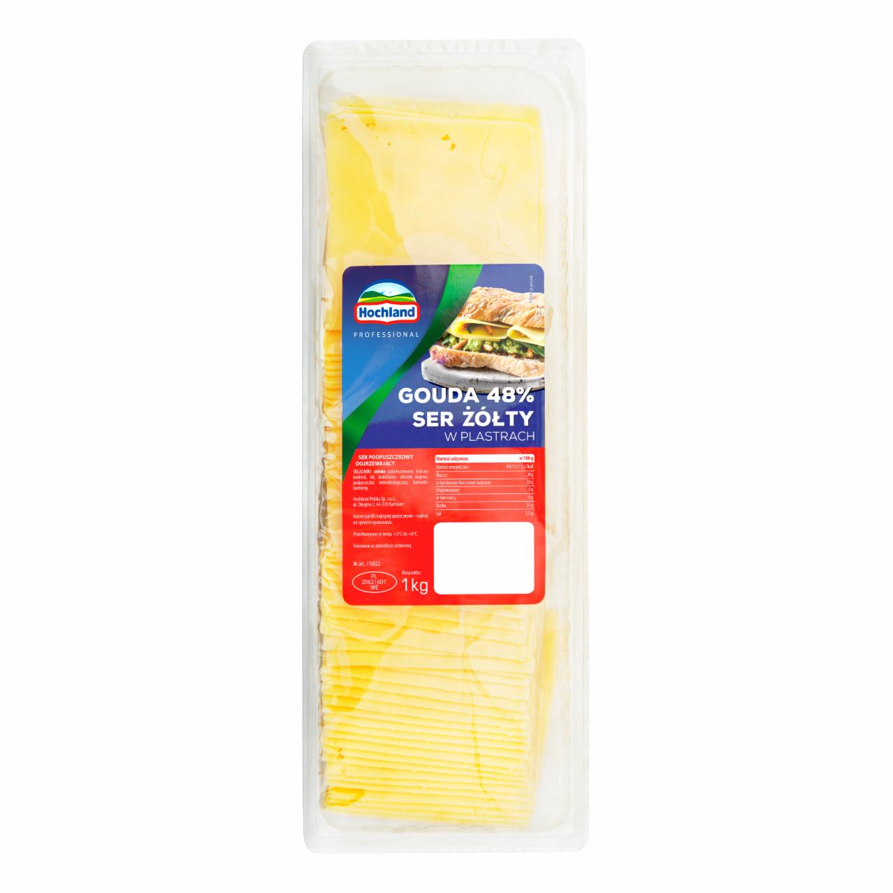 Zdjęcia - Hochland Professional Ser żółty Gouda 48% w plastrach 1 kg