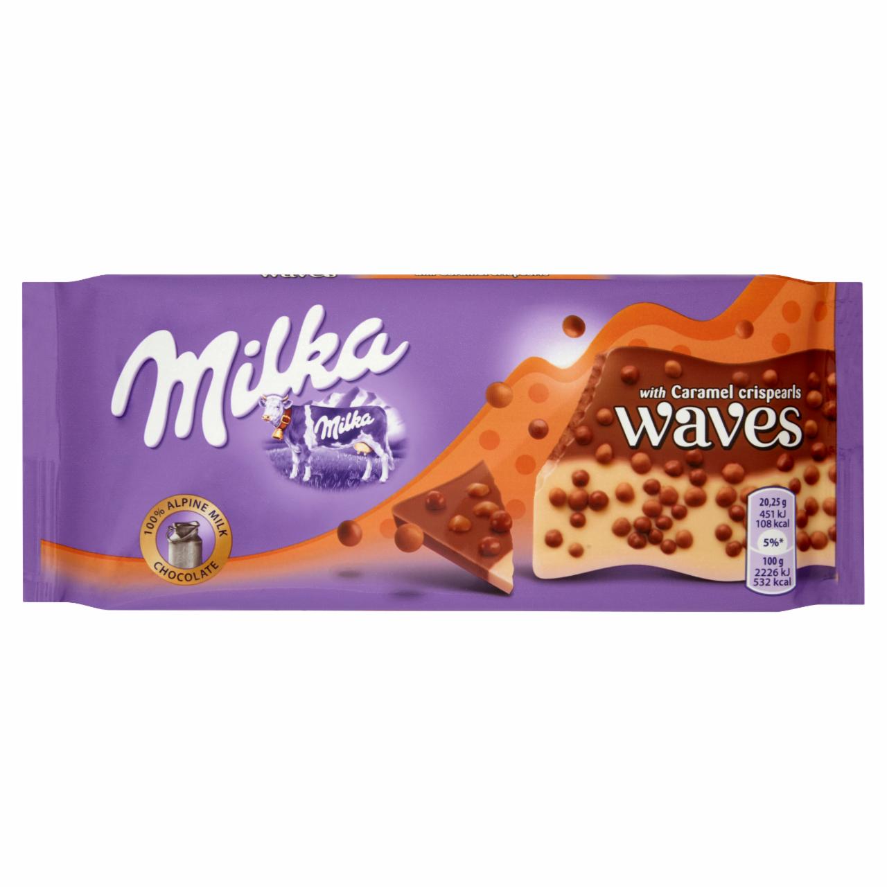 Zdjęcia - Milka Czekolada mleczna Caramel Crispearls Waves 81 g