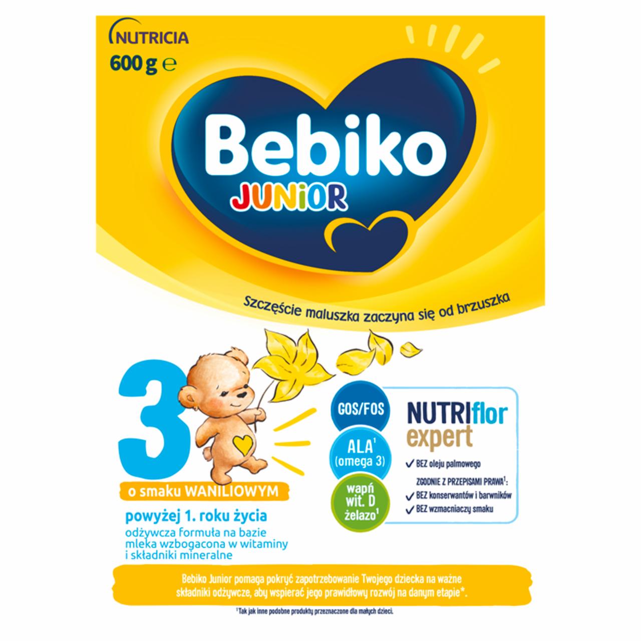 Zdjęcia - Bebiko Junior 3 Odżywcza formuła na bazie mleka dla dzieci powyżej 1. roku o smaku waniliowym 600 g