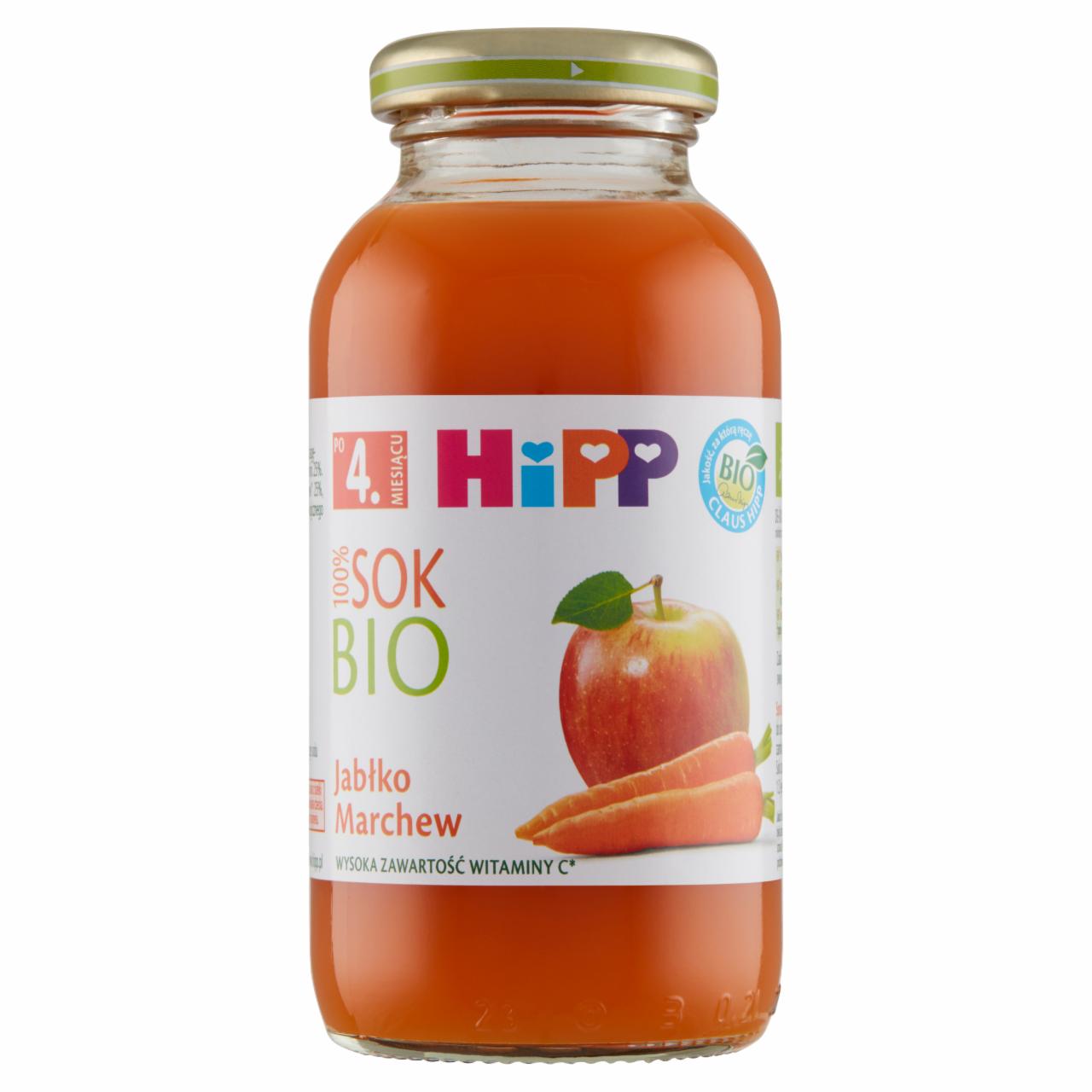 Zdjęcia - HiPP BIO Sok 100% jabłko marchew po 4. miesiącu 0,2 l