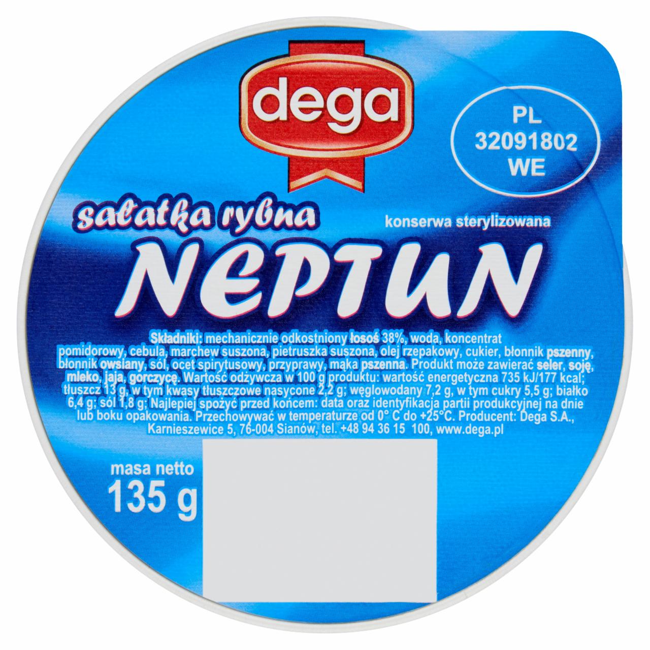 Zdjęcia - Dega Sałatka rybna Neptun 135 g