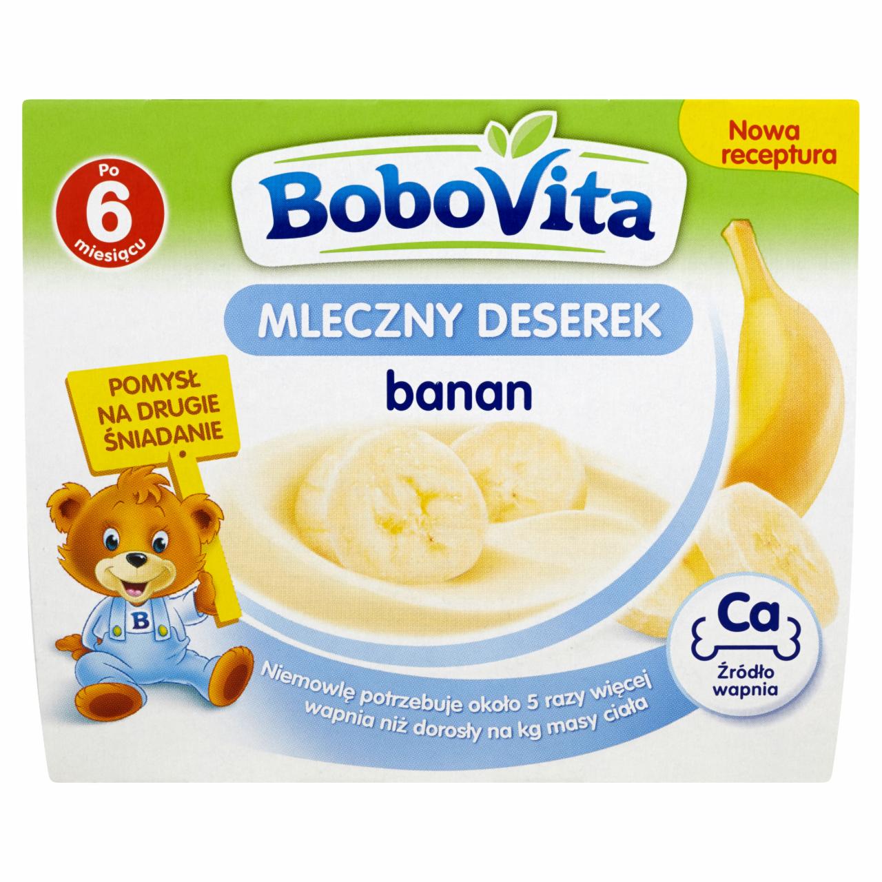 Zdjęcia - BoboVita Mleczny deserek banan po 6 miesiącu 400 g (4 sztuki)