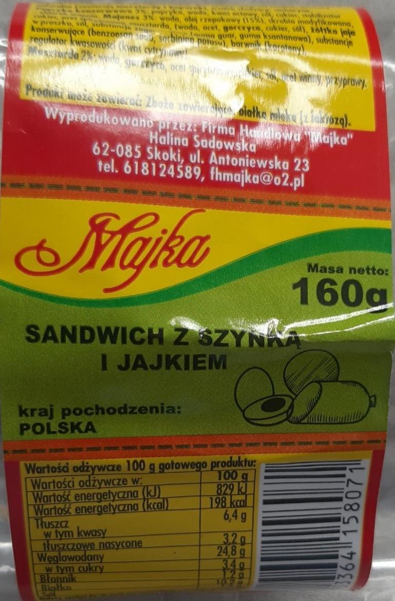 Zdjęcia - Sandwich z szynką i jajkiem Majka