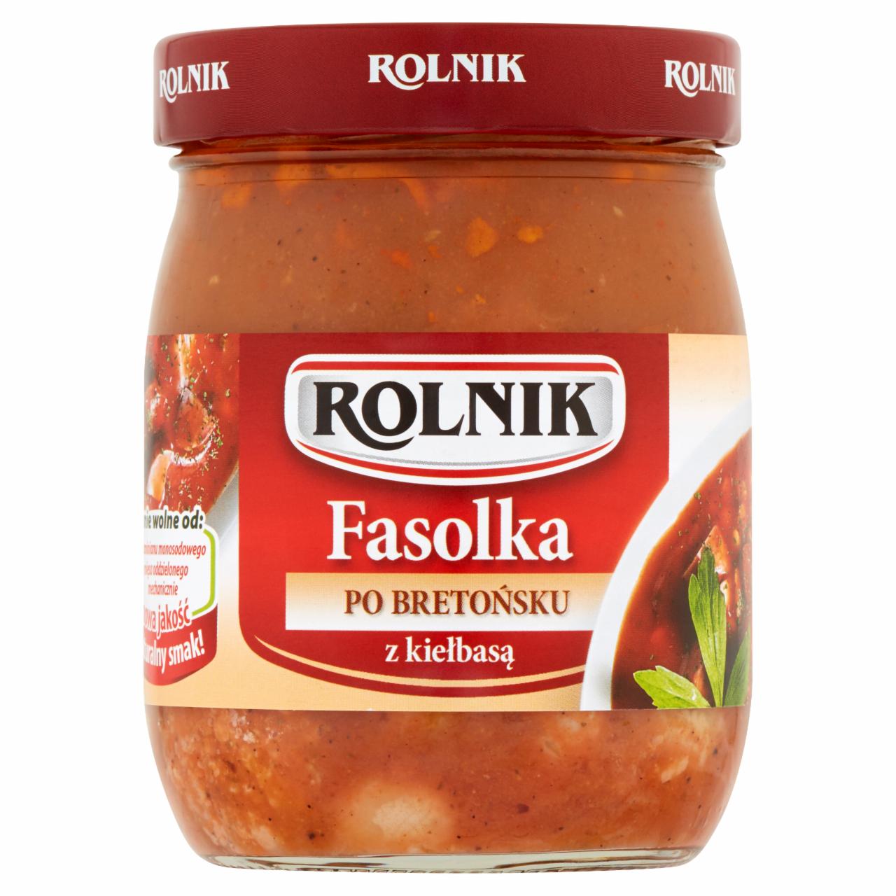 Zdjęcia - Fasolka po bretońsku z kiełbasą 510 g Rolnik