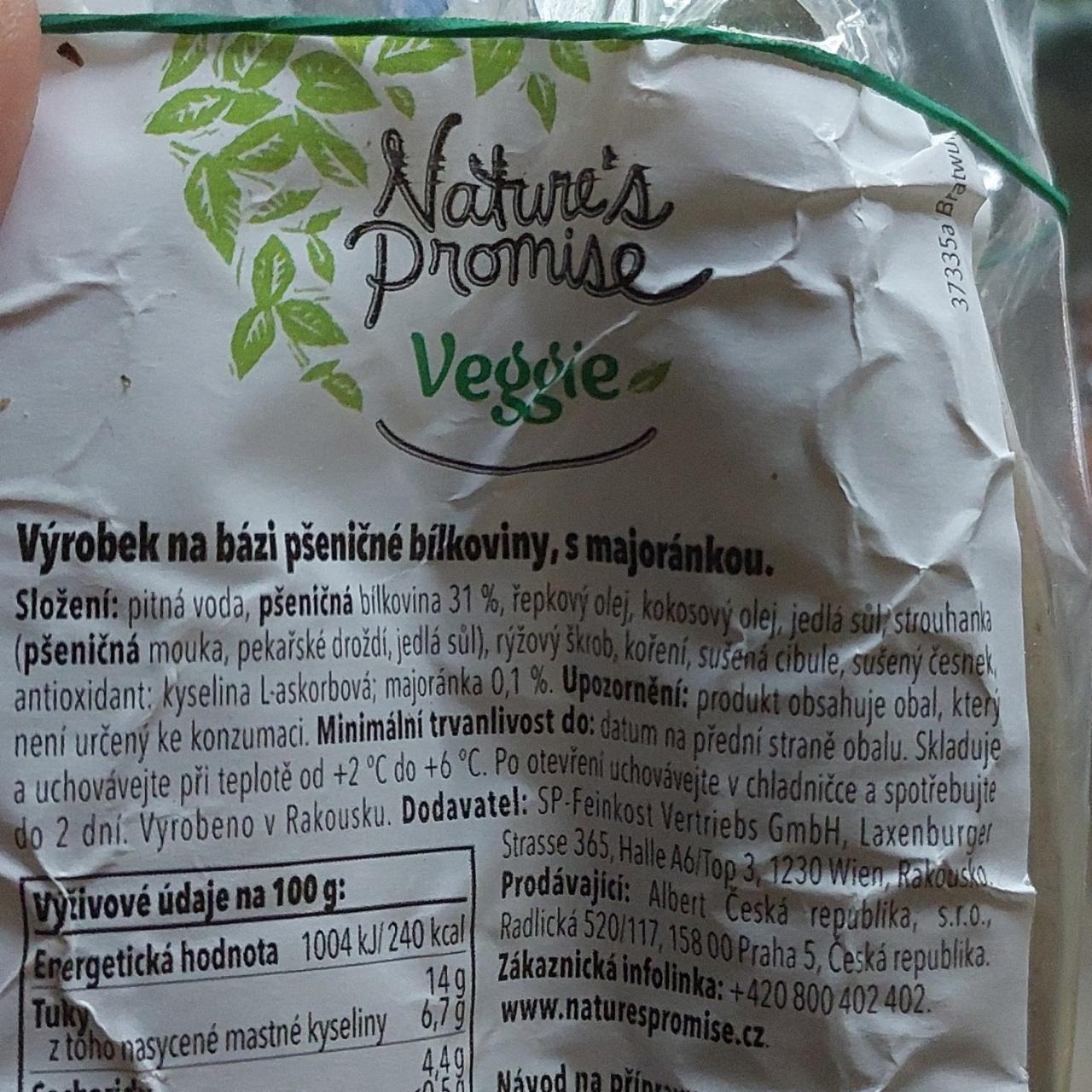 Zdjęcia - Veganská klobása s majoránkou Nature's Promise