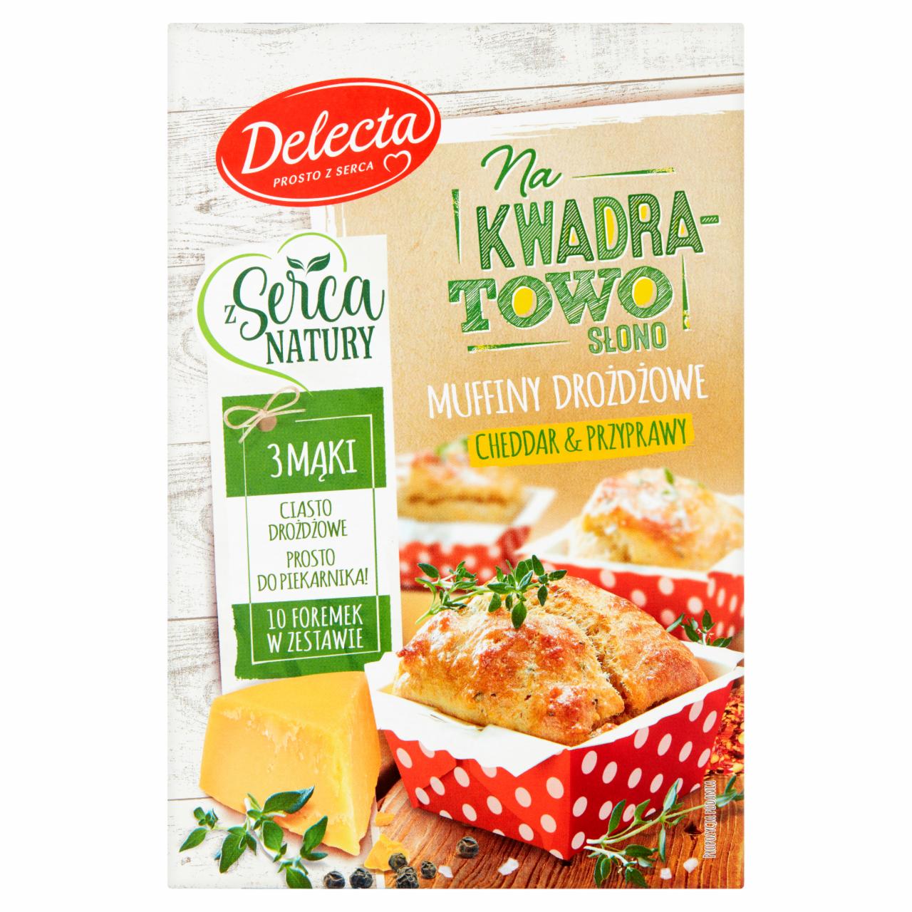 Zdjęcia - Delecta Z serca natury Muffiny drożdżowe cheddar & przyprawy mieszanka do wypieku ciasta 280 g