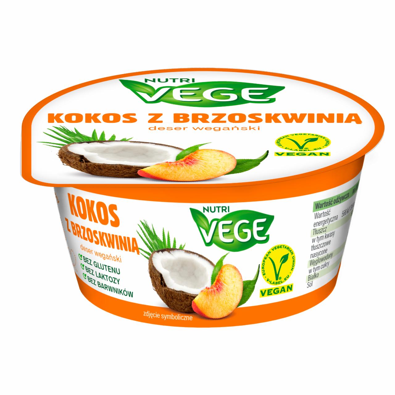 Zdjęcia - Nutri Vege Deser wegański kokos z brzoskwinią 150 g