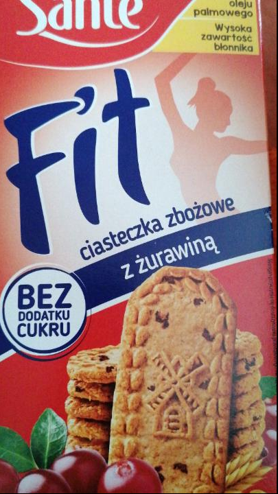 Zdjęcia - Fit ciasteczka cookies z żurawiną bez cukru Sante