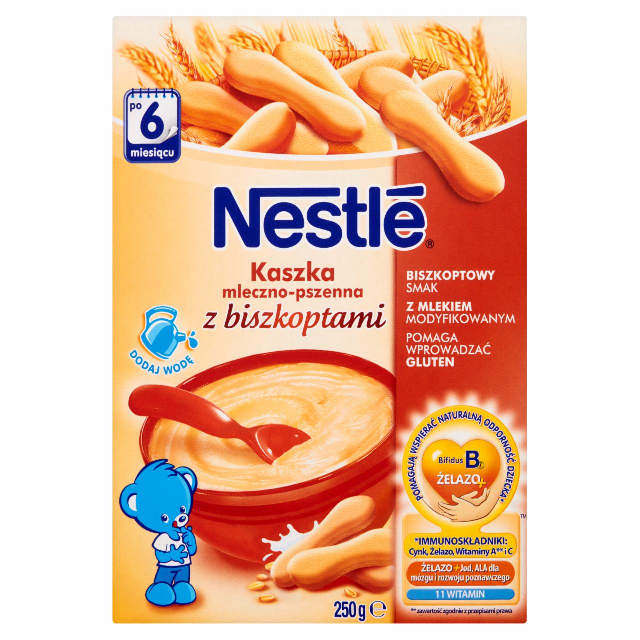 Zdjęcia - Nestlé Kaszka mleczno-pszenna z biszkoptami po 6 miesiącu 250 g