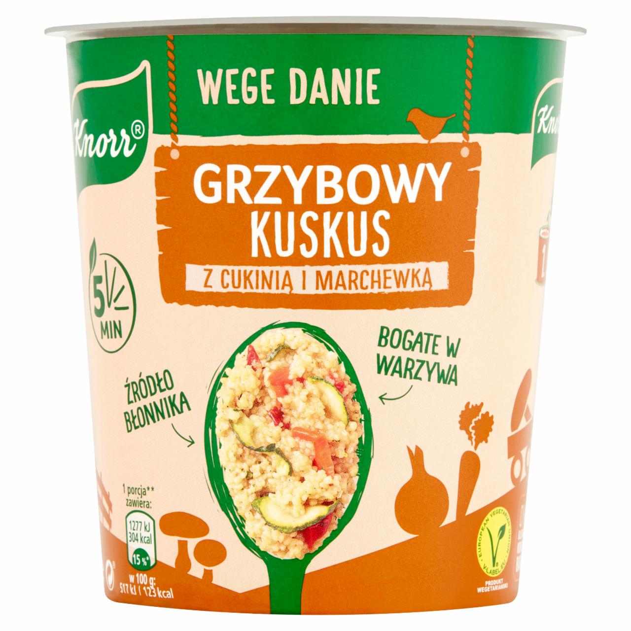 Zdjęcia - Knorr Wege danie Grzybowy kuskus z cukinią i marchewką 72 g