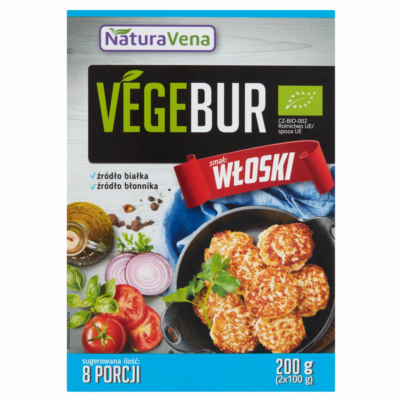 Zdjęcia - NaturaVena Vegebur Ekologiczne danie w proszku smak włoski 200 g (2 x 100 g)