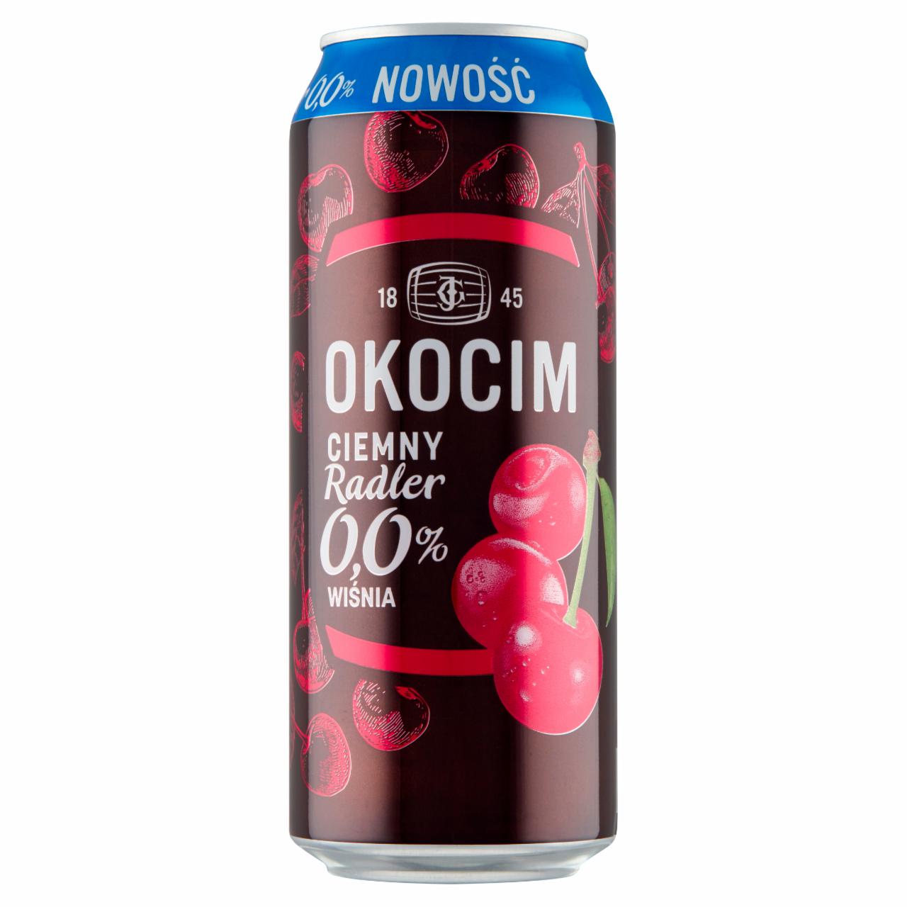 Zdjęcia - Okocim Radler Ciemny Piwo bezalkoholowe z lemoniadą wiśnia 500 ml